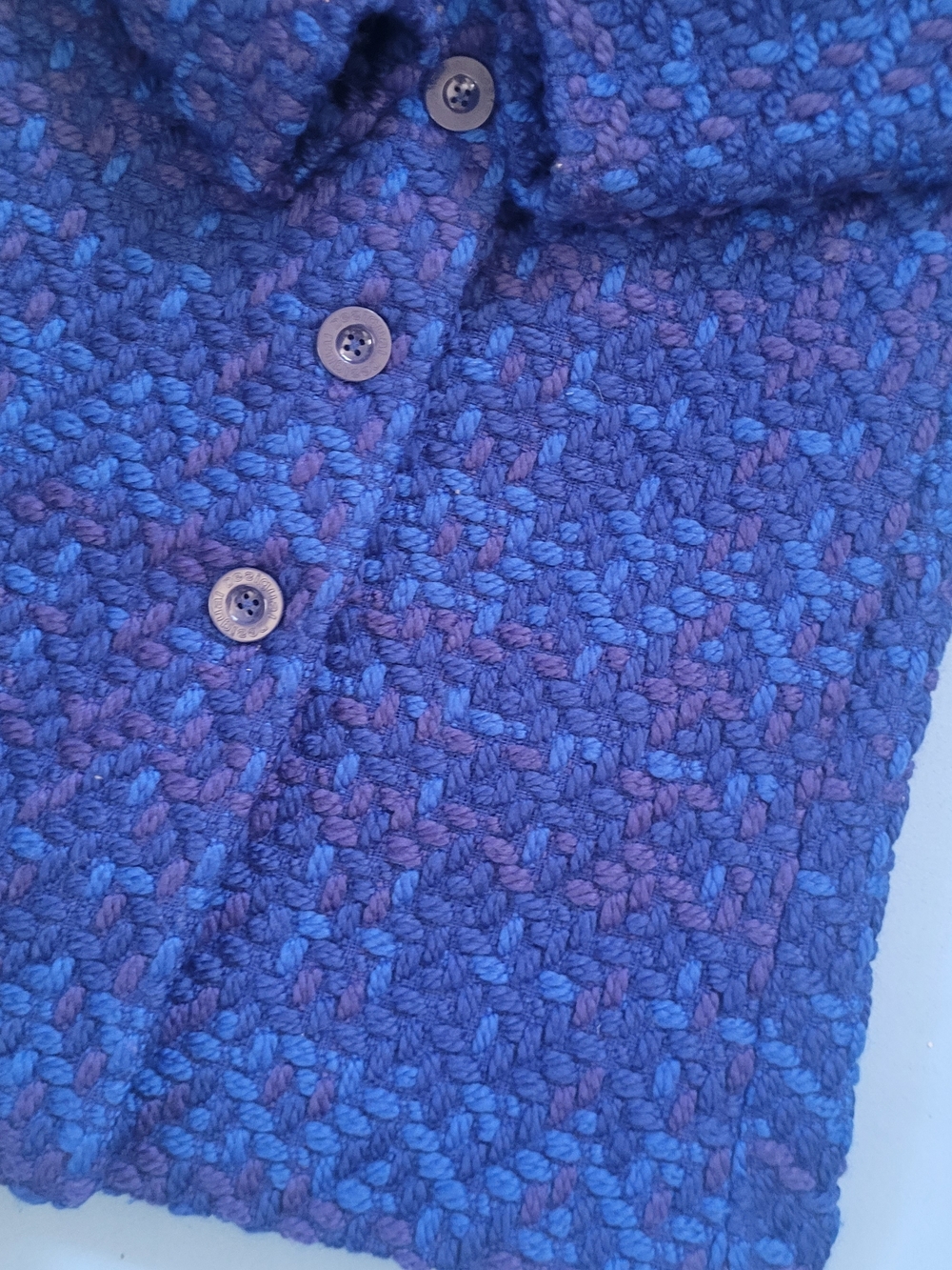 Desigual Women's Blue Textured Button-Front Coat - Picture 8 of 15